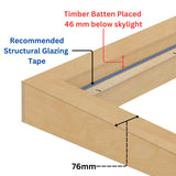 Rebord isolé pour puits de lumière pour toit plat 150 x 150 cm